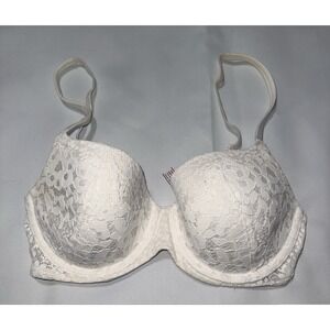Victoria's Secret Lace White Lined Demi 32DD  Bra VS